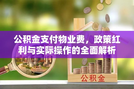 巴楚公积金支付物业费，政策红利与实际操作的全面解析