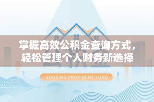 巴楚掌握高效公积金查询方式，轻松管理个人财务新选择
