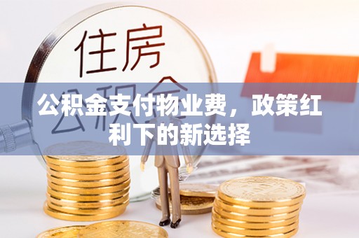 巴楚公积金支付物业费，政策红利下的新选择
