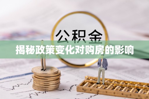 巴楚揭秘政策变化对购房的影响