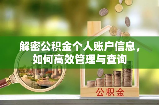 巴楚解密公积金个人账户信息，如何高效管理与查询