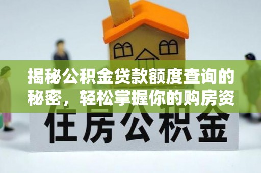 巴楚揭秘公积金贷款额度查询的秘密，轻松掌握你的购房资金
